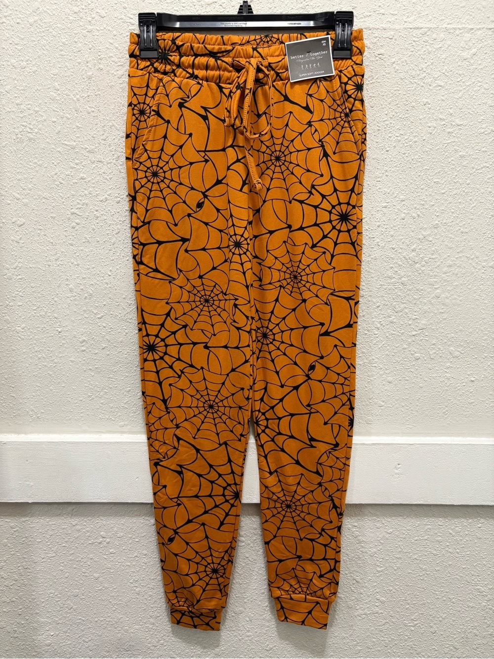 Better Together Halloween Cob Web Super Soft Joggers Size XS NEW